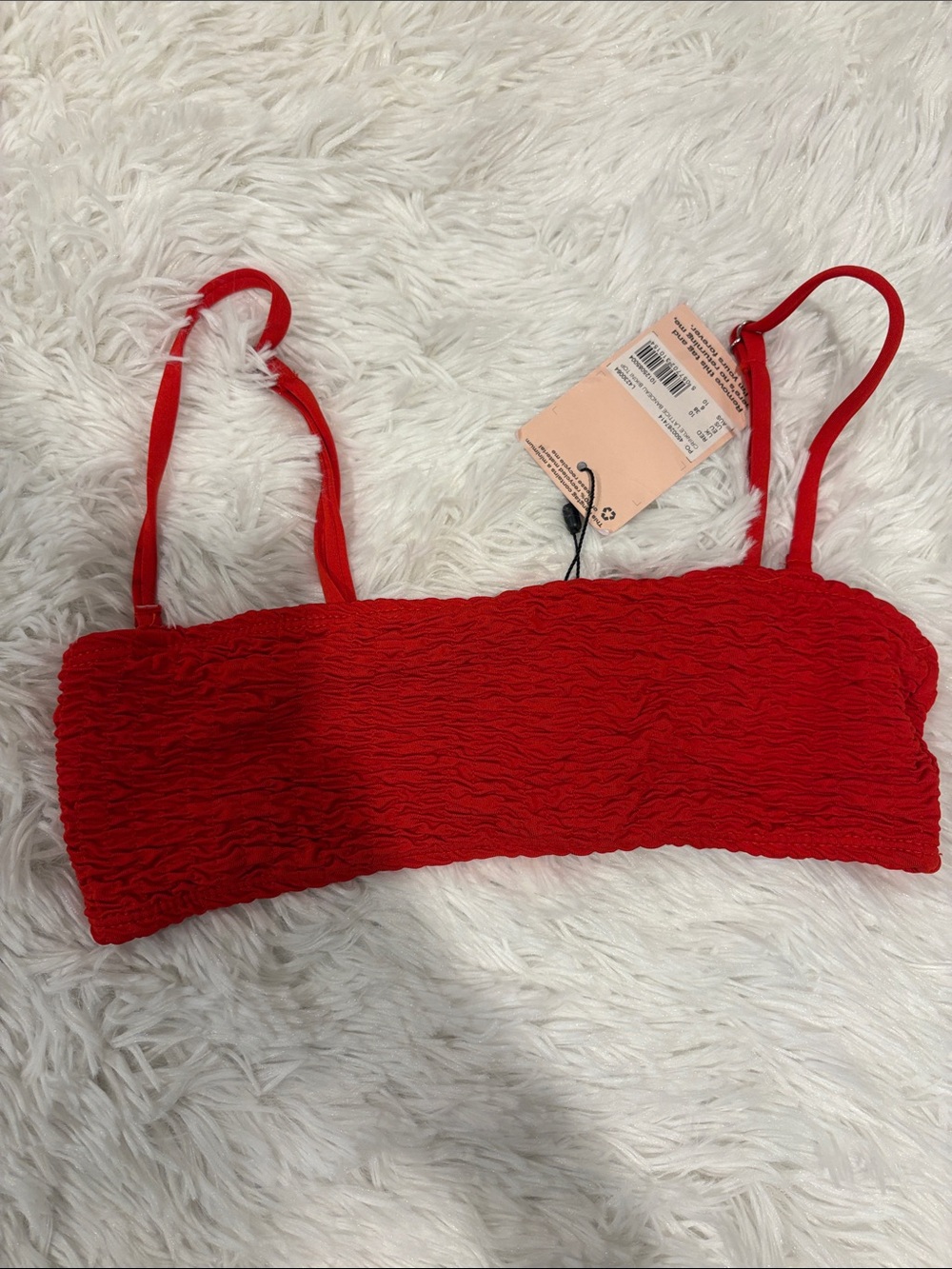 Missguided crinkled lattice bandeau bikini top